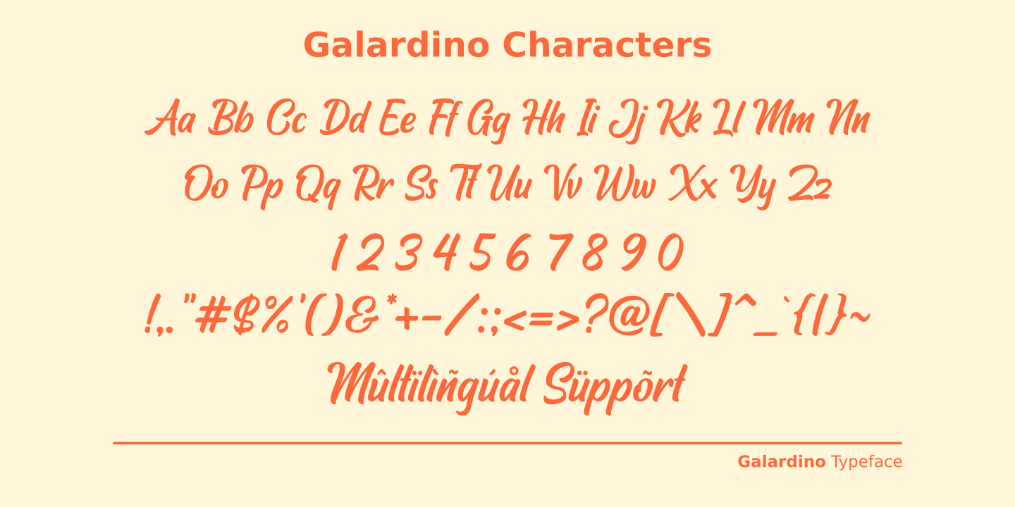 Przykładowa czcionka Galardino #2